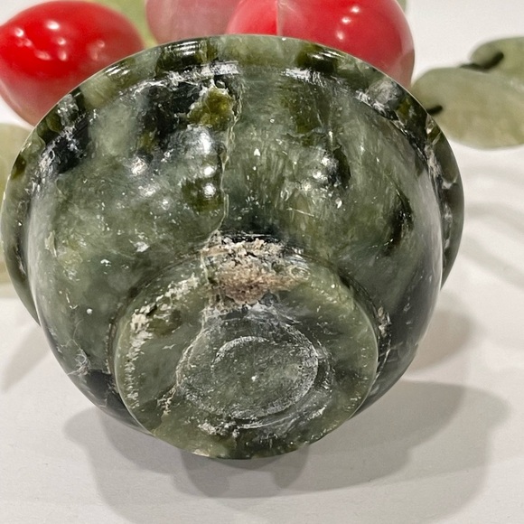 Vintage Asian Mini Bonsai Jade Leaves & Natural Stone Peach Tree Hand Carved - Picture 4 of 15